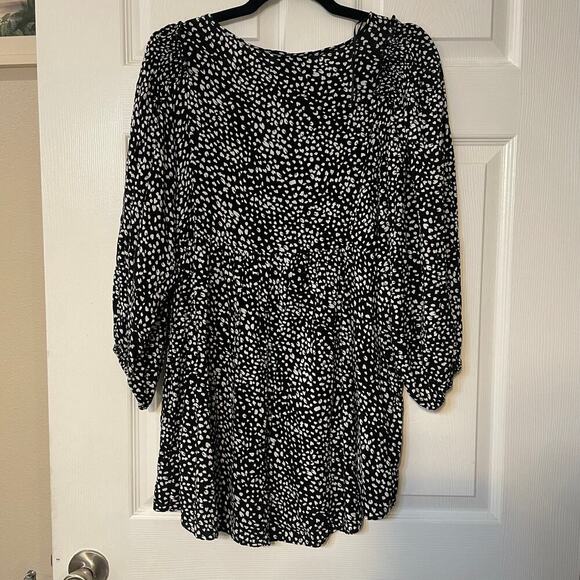 Umgee Animal Print Babydoll Top in Black and white high/lo size 1XL - Picture 2 of 11